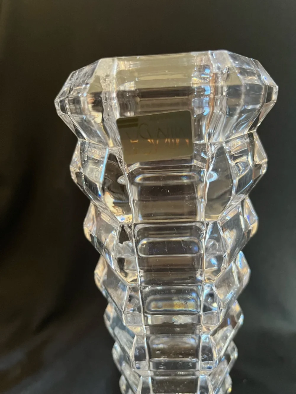 Clear Glass Crystal Column Vase - Elegant Accent.  Mikasa